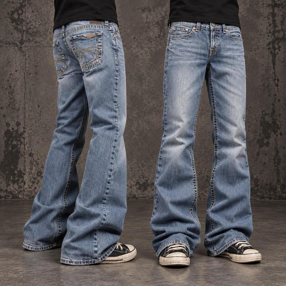 28x30 Blue Bootcut Wide Leg Jeans Y2K Indie 2000s Vintage
